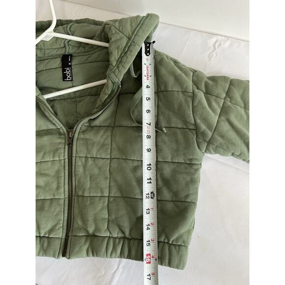 Bobi LA Quilted Cropped Jacket with Hood Green Women’s Size XS Womens Athletic - Picture 7 of 9